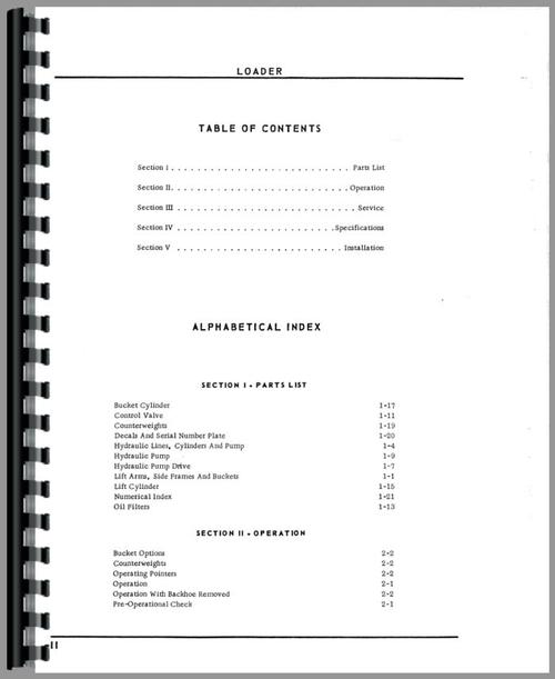 Parts Manual for Oliver 1600 Loader Attachment Sample Page From Manual