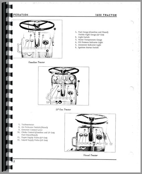 Operators Manual for Oliver 1600 Tractor Sample Page From Manual