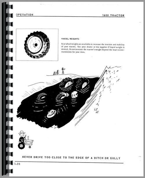 Operators Manual for Oliver 1600 Tractor Sample Page From Manual
