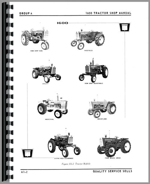Service Manual for Oliver 1600 Tractor Sample Page From Manual