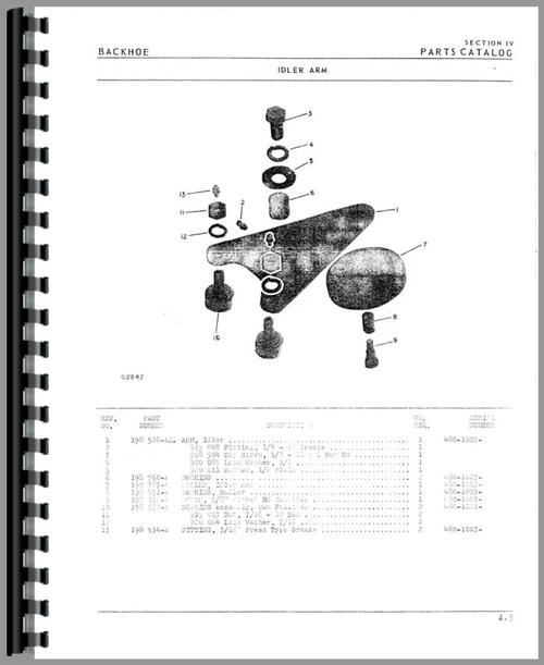 Parts Manual for Oliver 1617 Backhoe Attachment Sample Page From Manual