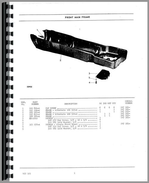 Parts Manual for Oliver 1655 Tractor Sample Page From Manual