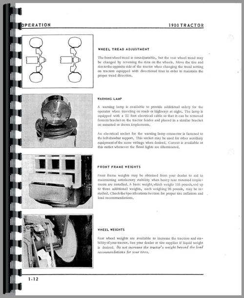 Operators Manual for Oliver 1900B Tractor Sample Page From Manual