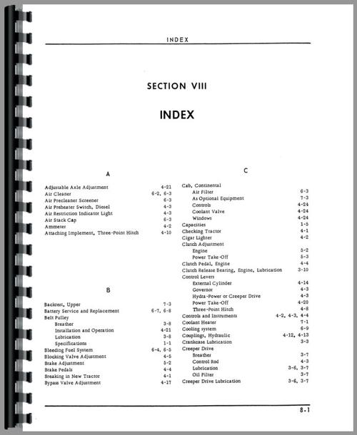 Operators Manual for Oliver 1950-T Tractor Sample Page From Manual