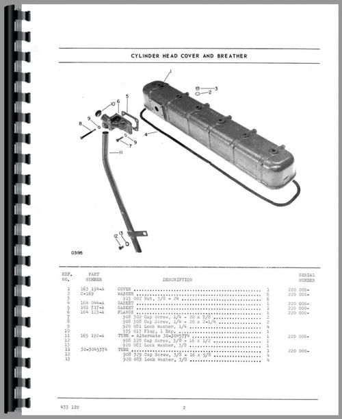 Parts Manual for Oliver 1955 Tractor Sample Page From Manual