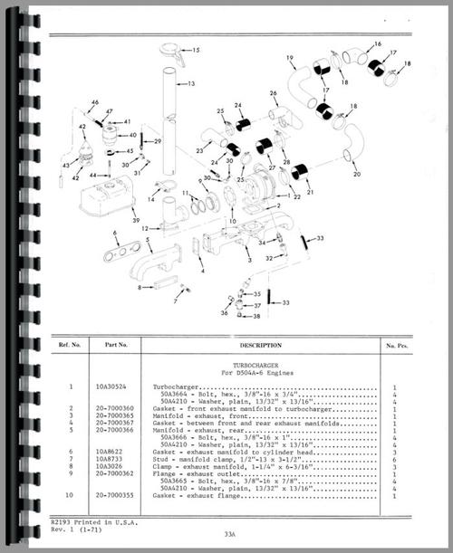 Parts Manual for Oliver 2055 Tractor Sample Page From Manual