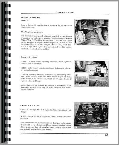 Operators Manual for Oliver 2-63 Forklift Sample Page From Manual