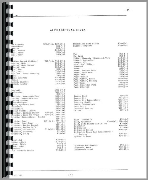 Parts Manual for Oliver 2-63 Tractor Sample Page From Manual