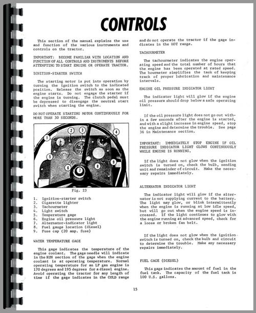 Service Manual for Oliver 2655 Tractor Sample Page From Manual
