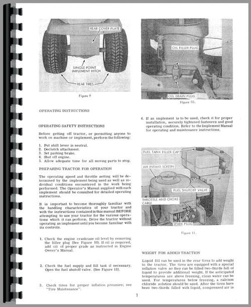 Operators Manual for Oliver 75 Lawn & Garden Tractor Sample Page From Manual