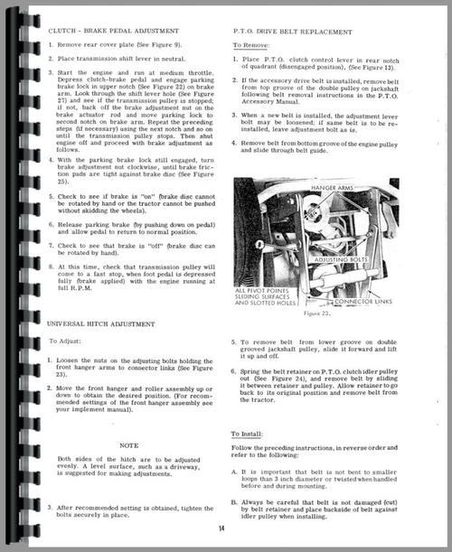 Operators Manual for Oliver 75 Lawn & Garden Tractor Sample Page From Manual