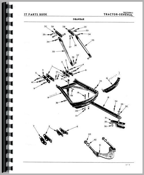 Parts Manual for Oliver 77 Tractor Sample Page From Manual