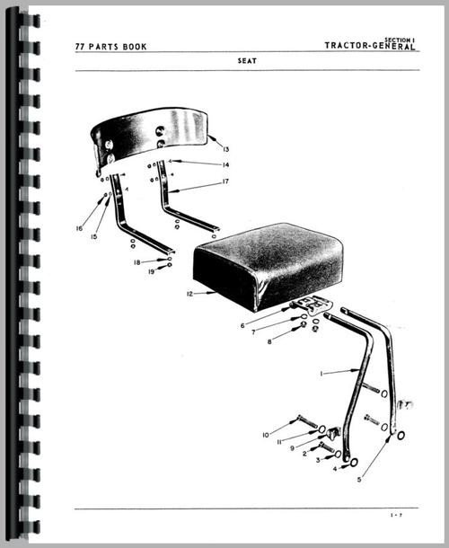 Parts Manual for Oliver 77 Tractor Sample Page From Manual