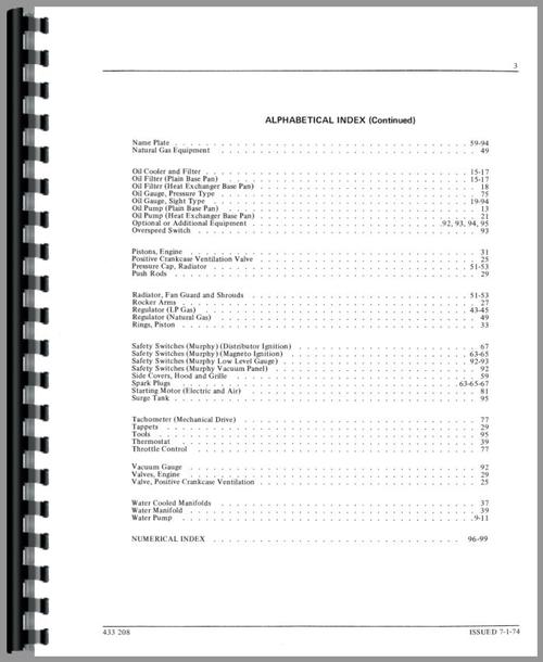 Parts Manual for Oliver HD 800A6A Power Unit Sample Page From Manual