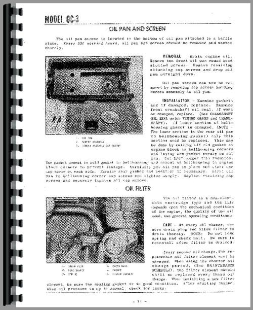 Service & Operators Manual for Oliver OC-3 Cletrac Crawler Sample Page From Manual