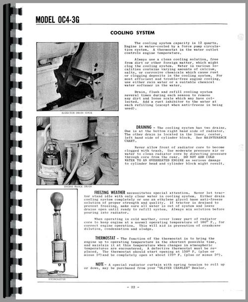 Operators Manual for Oliver OC-4 Cletrac Crawler Sample Page From Manual