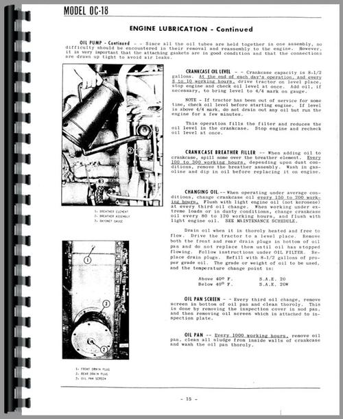 Service Manual for Oliver OC-4 Cletrac Crawler Sample Page From Manual