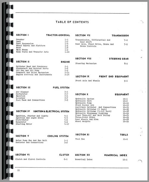 Parts Manual for Oliver Super 44 Tractor Sample Page From Manual