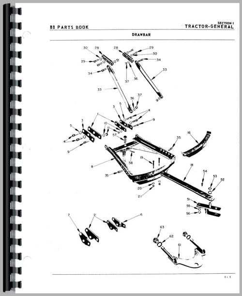 Parts Manual for Oliver Super 88 Tractor Sample Page From Manual
