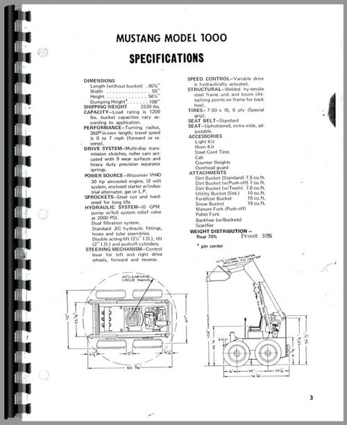 Operators Manual for Owatonna 1000 Skid Steer Loader Sample Page From Manual