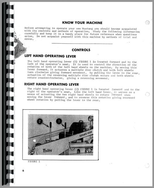 Operators Manual for Owatonna 1000 Skid Steer Loader Sample Page From Manual