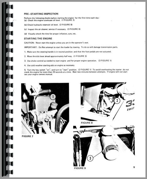 Operators Manual for Owatonna 330 Skid Steer Loader Sample Page From Manual