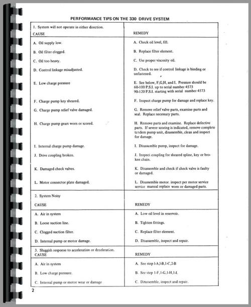 Service Manual for Owatonna 330 Skid Steer Loader Sample Page From Manual