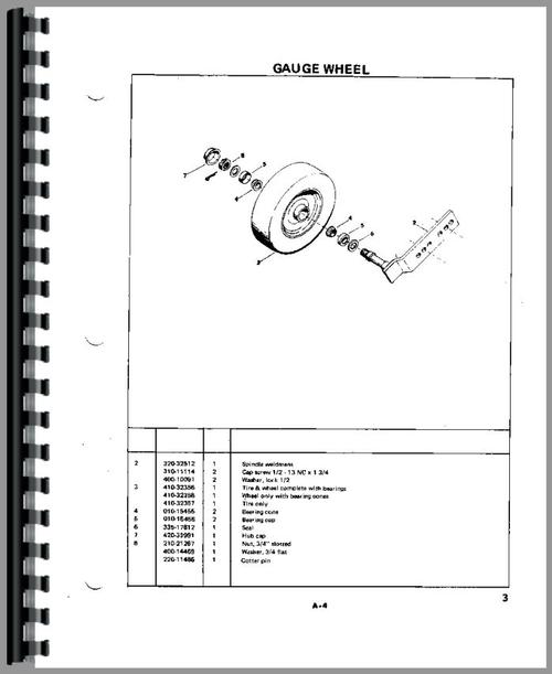Parts Manual for Owatonna 596 Roll Baler Sample Page From Manual