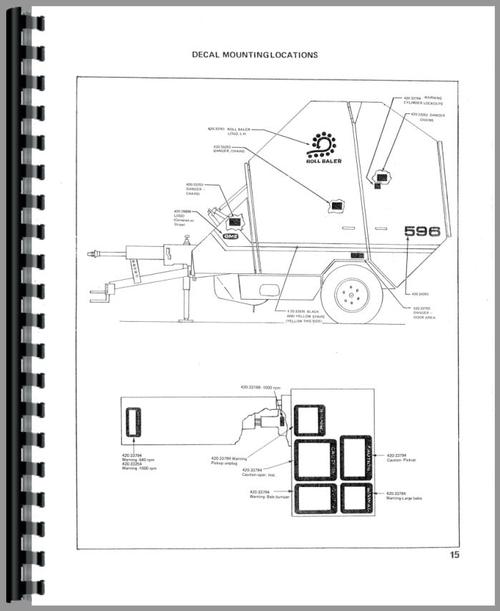Operators Manual for Owatonna 596 Roll Baler Sample Page From Manual