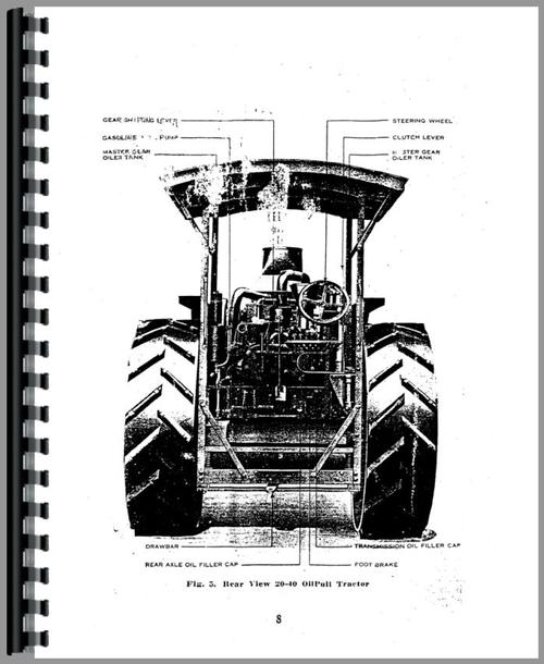 Service & Operators Manual for Rumely 20-40-G Oil Pull Tractor Sample Page From Manual