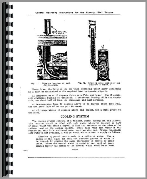 Service Manual for Rumely 6-A Oil Pull Tractor Sample Page From Manual