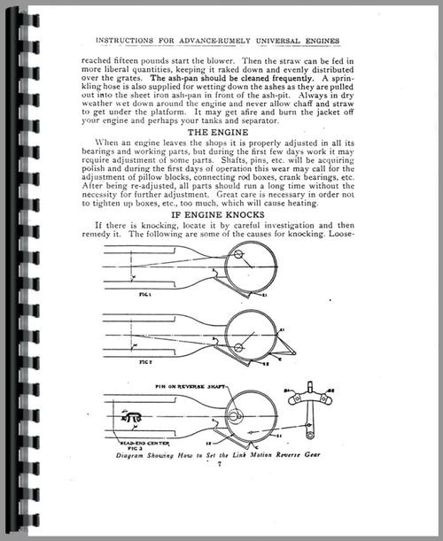Operators Manual for Rumely all Steam Engines Sample Page From Manual