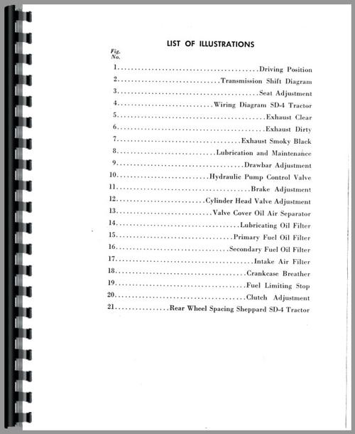 Operators Manual for Sheppard SD4 Engine Sample Page From Manual