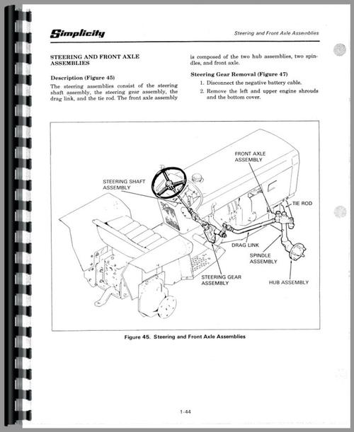 Service Manual for Simplicity 4040 Lawn & Garden Tractor Sample Page From Manual
