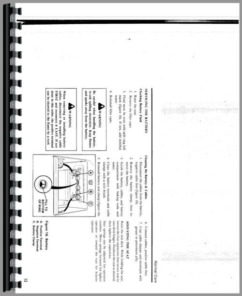 Operators Manual for Simplicity 4212 Lawn & Garden Tractor Sample Page From Manual