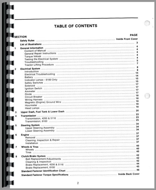 Service Manual for Simplicity 6100 Lawn & Garden Tractor Sample Page From Manual