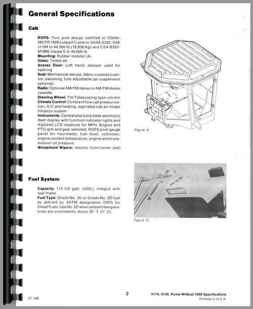 Service Manual for Steiger Bearcat 1000 Tractor Sample Page From Manual
