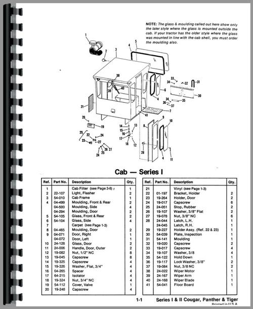 Parts Manual for Steiger Cougar Tractor Sample Page From Manual
