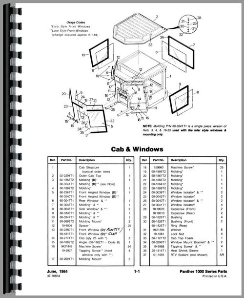 Parts Manual for Steiger Panther 1000 Tractor Sample Page From Manual