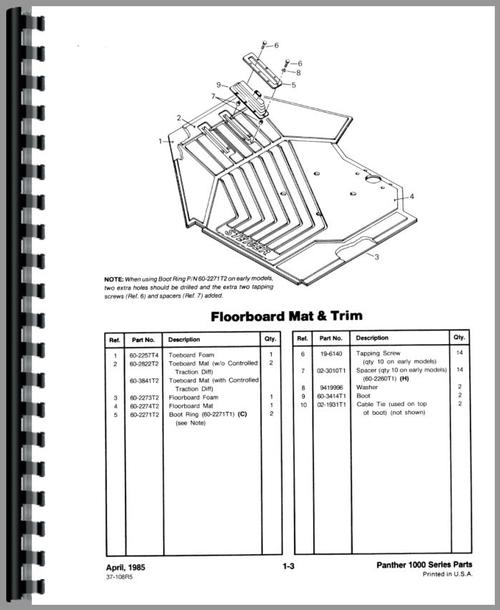 Parts Manual for Steiger Panther 1000 Tractor Sample Page From Manual