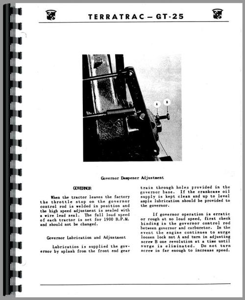 Operators Manual for Terratrac GT-25  Crawler   Sample Page From Manual