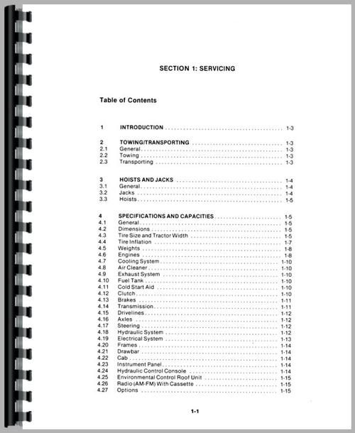 Service Manual for Versatile 835 Tractor Sample Page From Manual