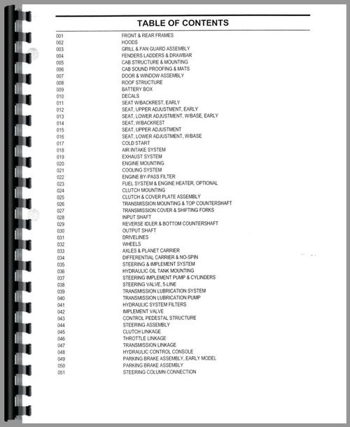 Parts Manual for Versatile 855 Tractor Sample Page From Manual