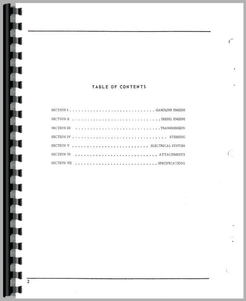 Service Manual for White 1250 Tractor Sample Page From Manual