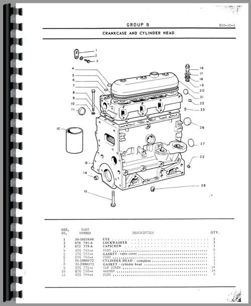 Parts Manual for White 1265 Tractor Sample Page From Manual