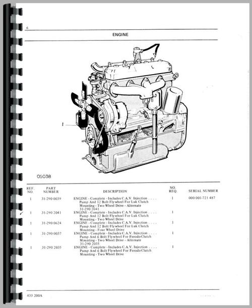 Parts Manual for White 1365 Tractor Sample Page From Manual