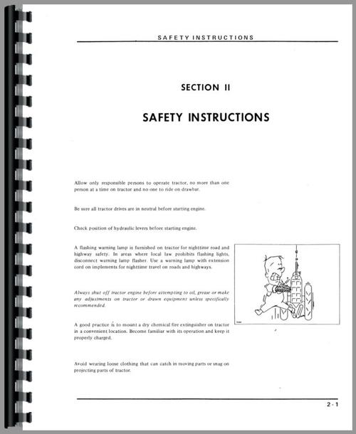 Operators Manual for White 1955 Tractor Sample Page From Manual