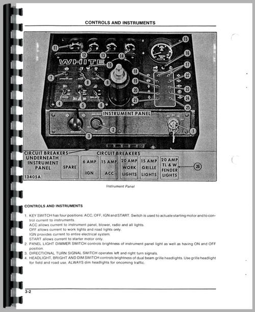 Operators Manual for White 2-155 Tractor Sample Page From Manual