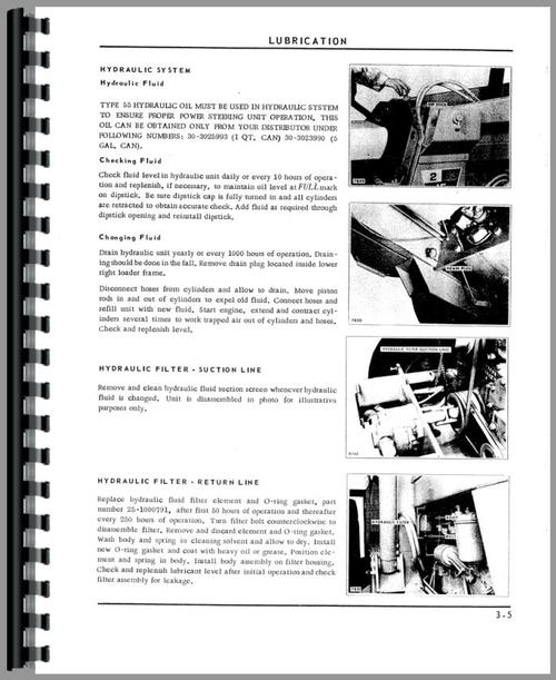 Operators Manual for White 2-63-15 Tractor Sample Page From Manual