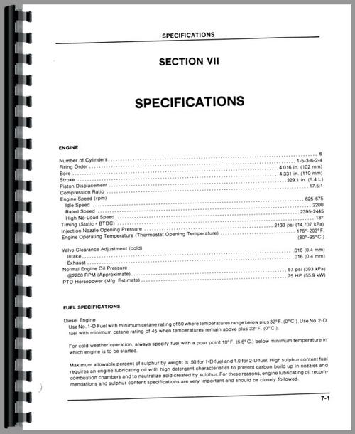 Operators Manual for White 2-70 Tractor Sample Page From Manual